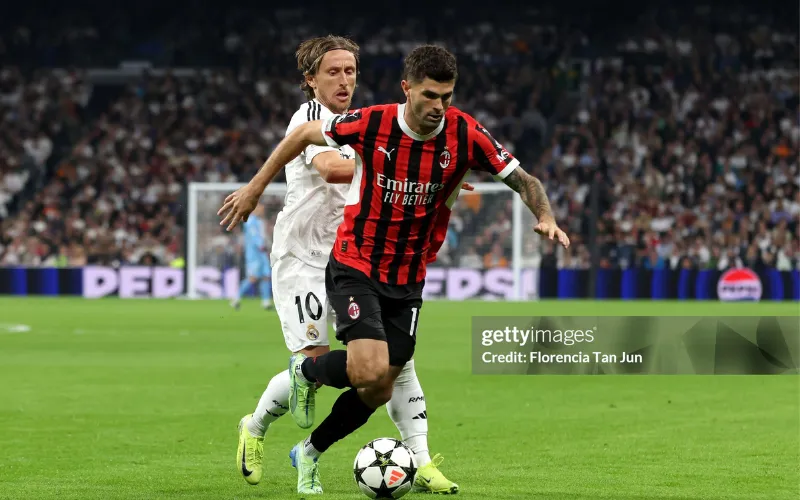 Modric chơi kém trước Milan.