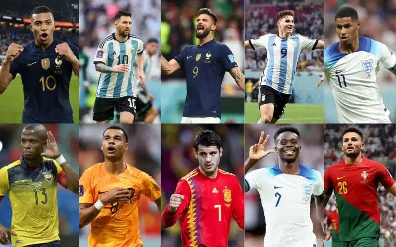 Danh sách top 10 cầu thủ ghi bàn nhiều nhất World Cup 2022