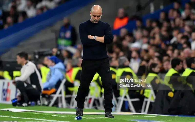 Pep thất vọng khi Manchester City bị loại.